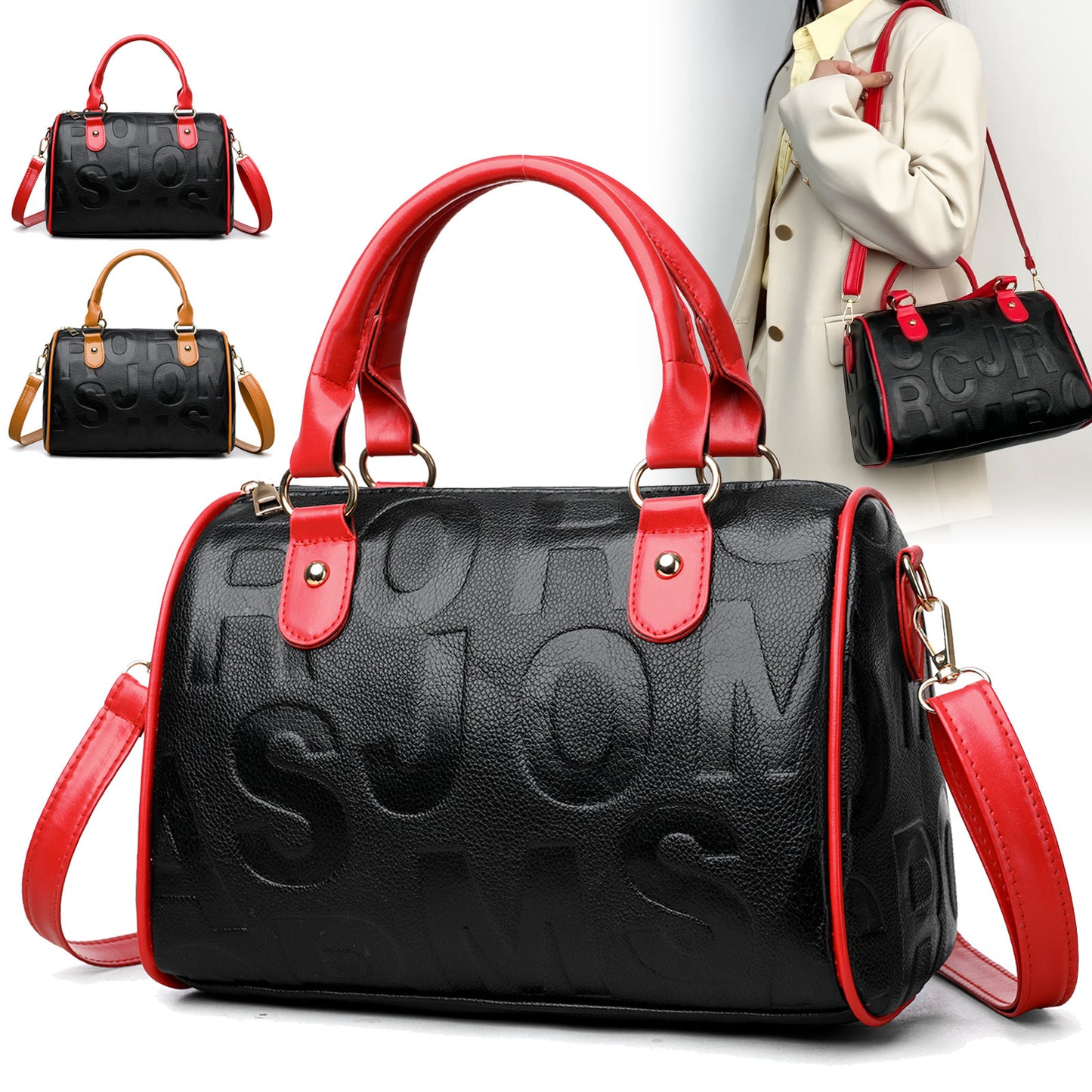 Authentic Leather Tactile Feel Large-capacity Crossbody Bag - Outfit Emporium