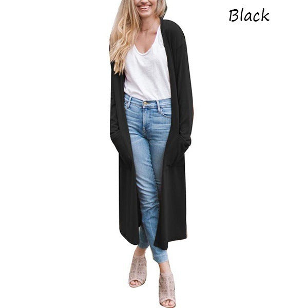 Women's Cardigan Simple Long Sleeve Trench Coat - Outfit Emporium