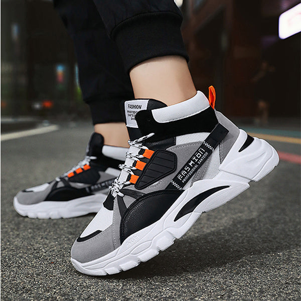 Men's Lace-up Color-matching Sneakers - Outfit Emporium