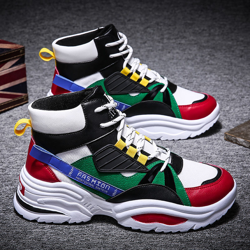 Men's Lace-up Color-matching Sneakers - Outfit Emporium