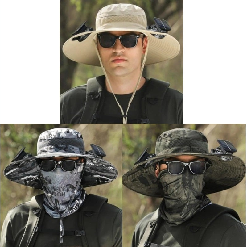 Dual Power Fan Outdoor Fan Solar Outdoor Fishing Cap
