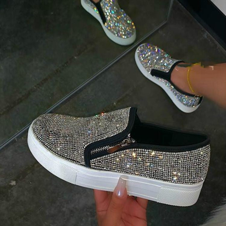Rhinestone Flat Casual Shoes - Outfit Emporium