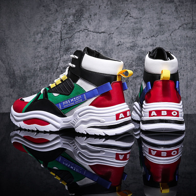 Men's Lace-up Color-matching Sneakers - Outfit Emporium