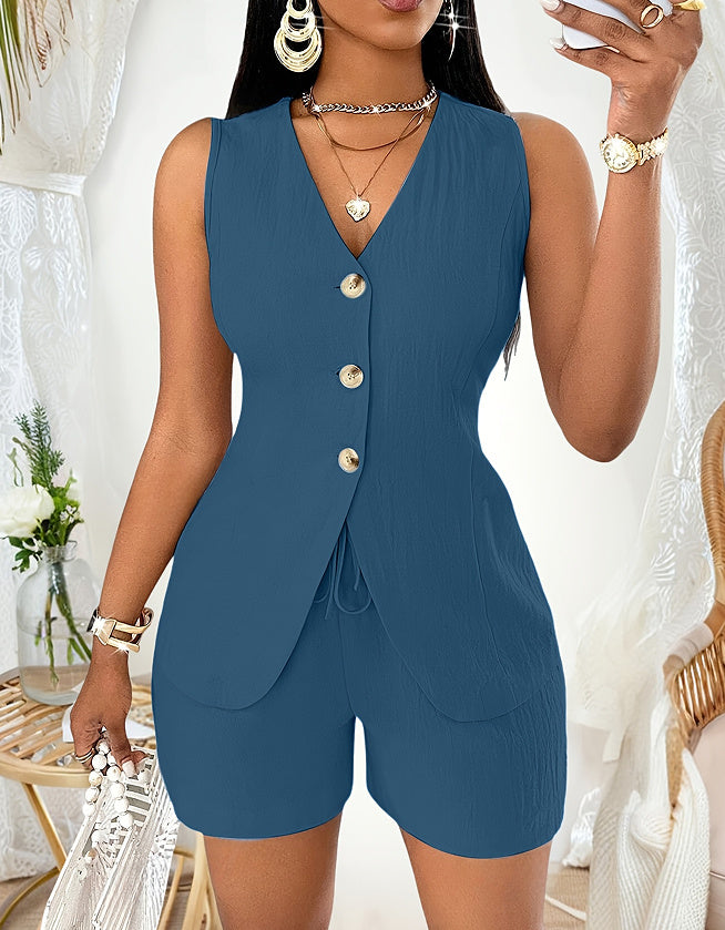 Comfort And Casual Open Chest Lace-up Short-sleeved Shirt - Outfit Emporium