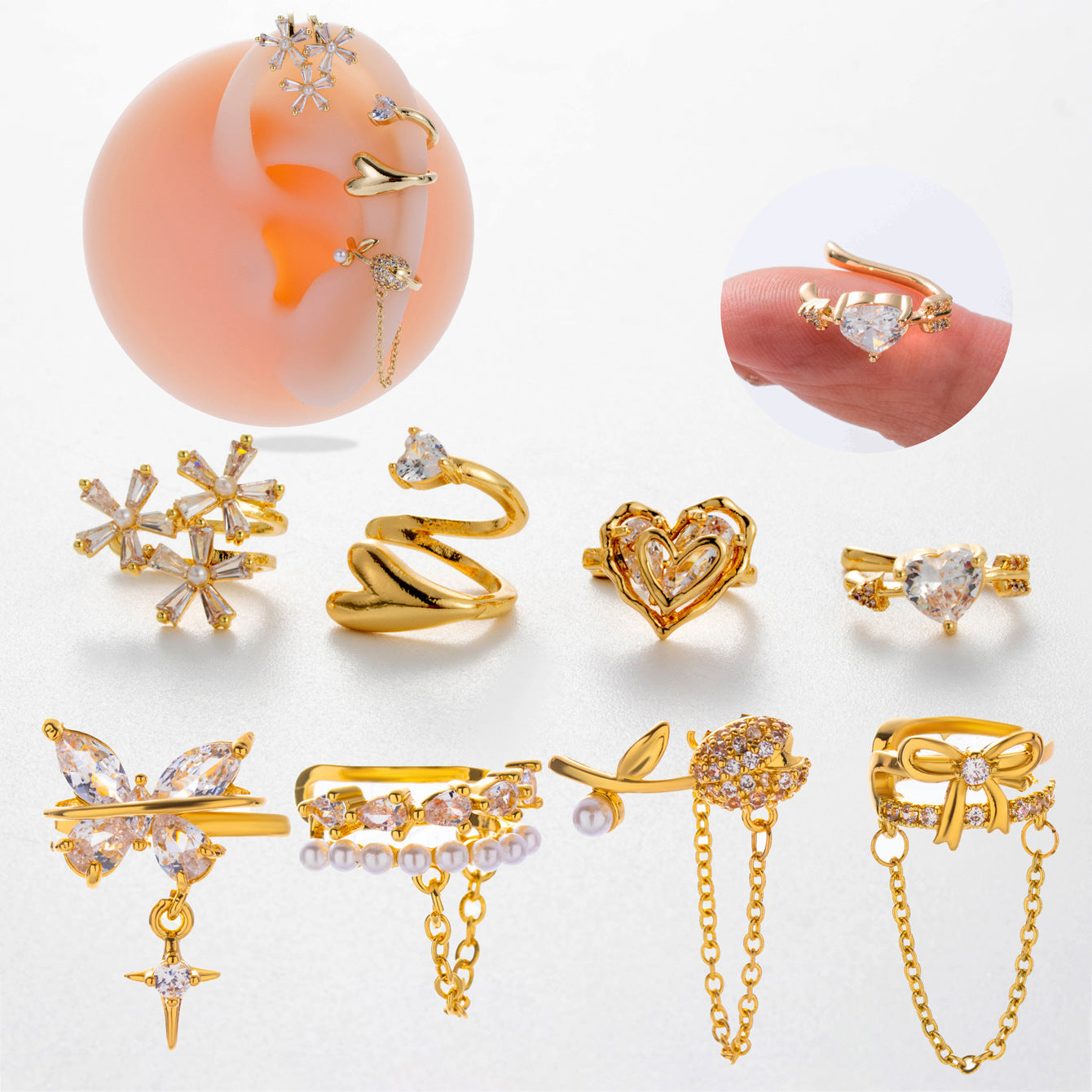 Butterfly Cartilage Ear Clip Without Piercing for Women