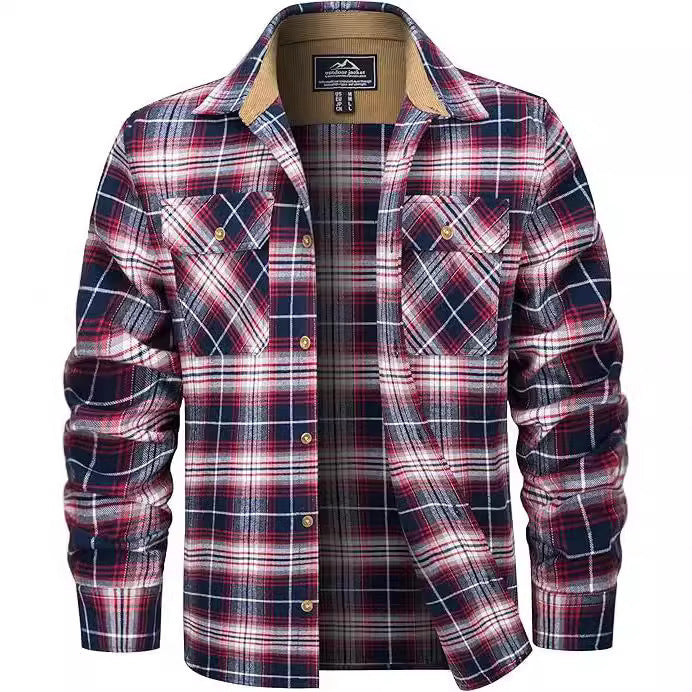 Men's Flannel Casual Button Shirt - Outfit Emporium