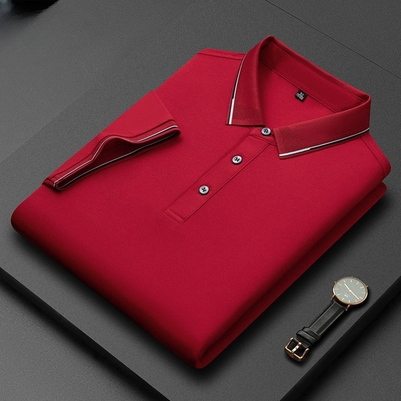 Light Business Silk Men's Short-sleeved T-shirt - Outfit Emporium