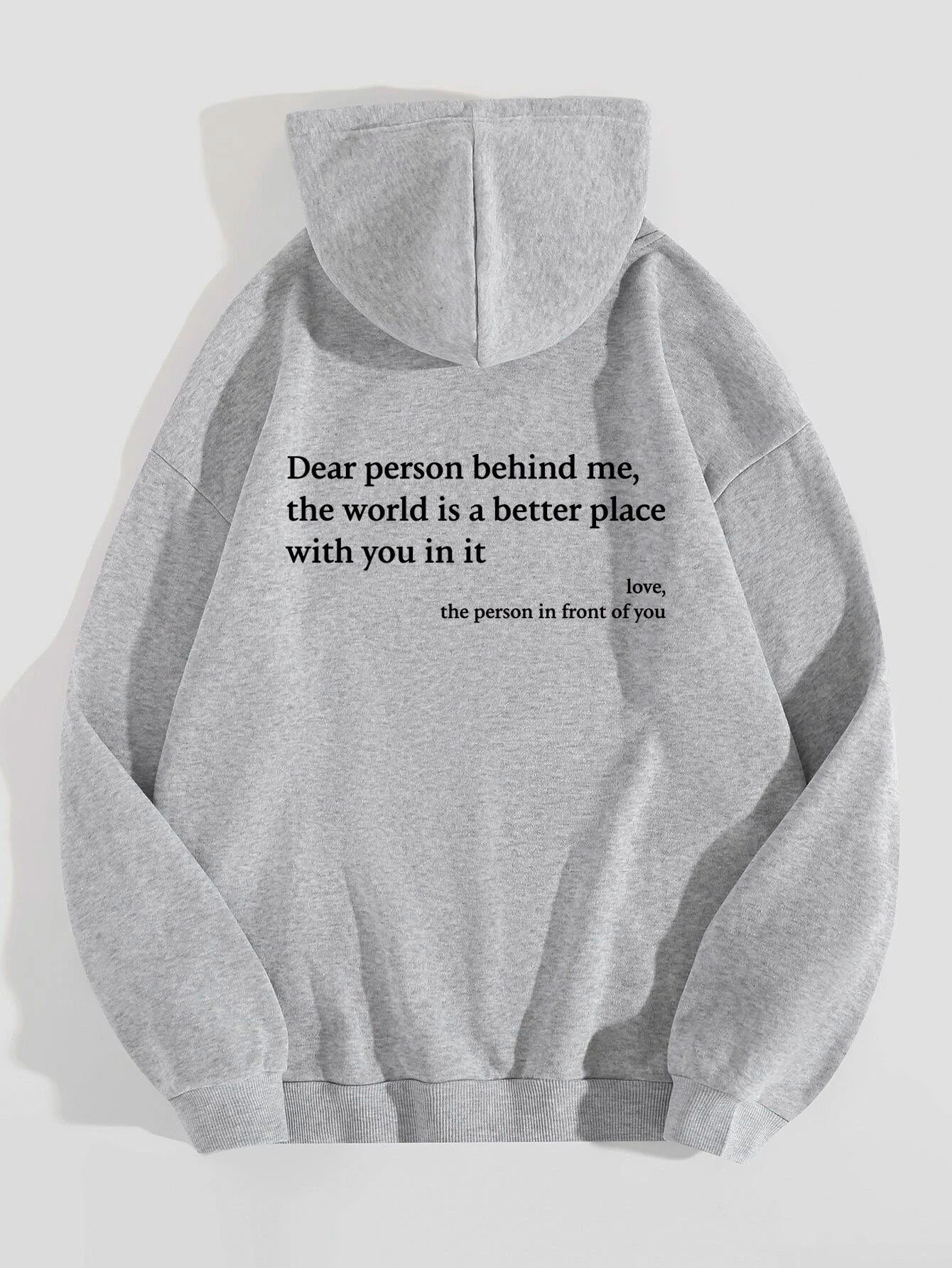 Kangaroo Pocket Drawstring Printed Hoodie - Outfit Emporium