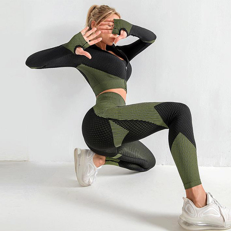 Women's 3PCS Yoga Sport Tracksuit Set - Outfit Emporium