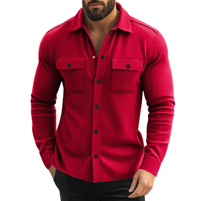 Men's Lapel Multi-pocket Single-breasted Jacket - Outfit Emporium