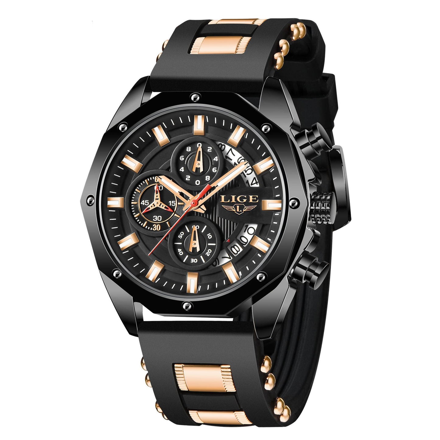 Lige Waterproof Chronograph Wristwatch - Outfit Emporium