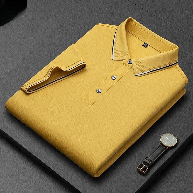 Light Business Silk Men's Short-sleeved T-shirt - Outfit Emporium