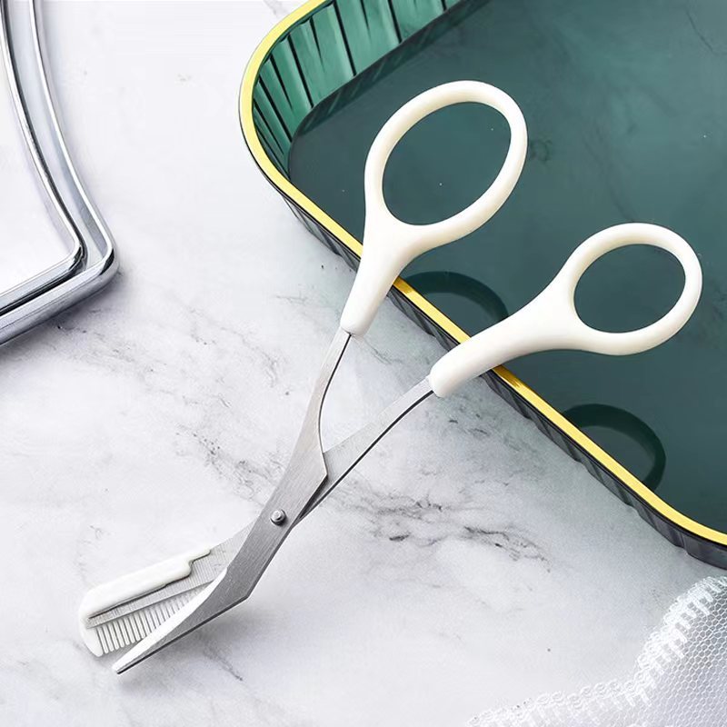 Eyebrow Trimming Knife With Comb Curved