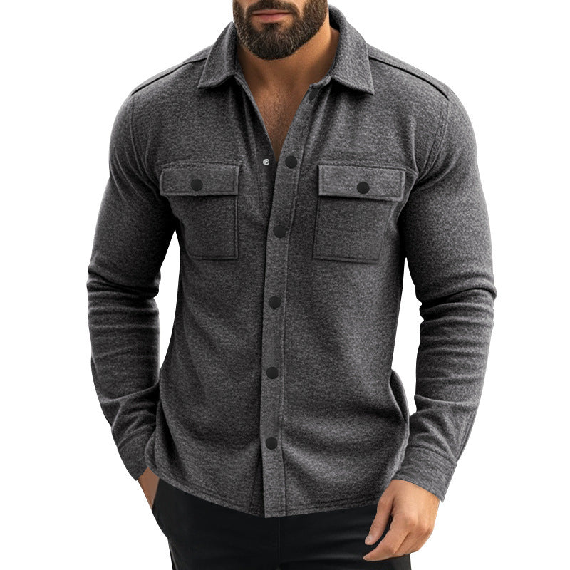 Men's Lapel Multi-pocket Single-breasted Jacket - Outfit Emporium
