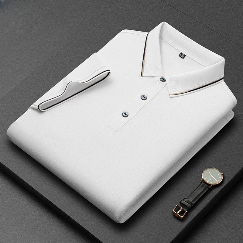 Light Business Silk Men's Short-sleeved T-shirt - Outfit Emporium