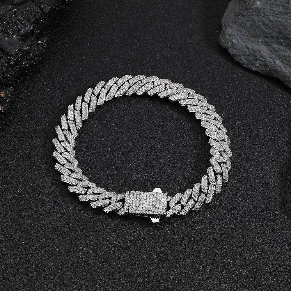 Zircon Rhombus Cuban Bracelet