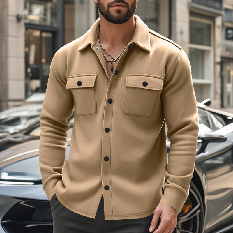 Men's Lapel Multi-pocket Single-breasted Jacket - Outfit Emporium