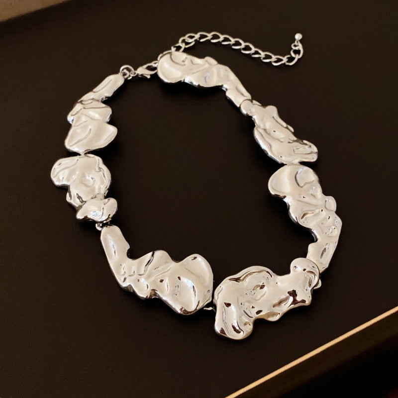 Women's High-grade Metal Lava Irregular Earrings Necklace