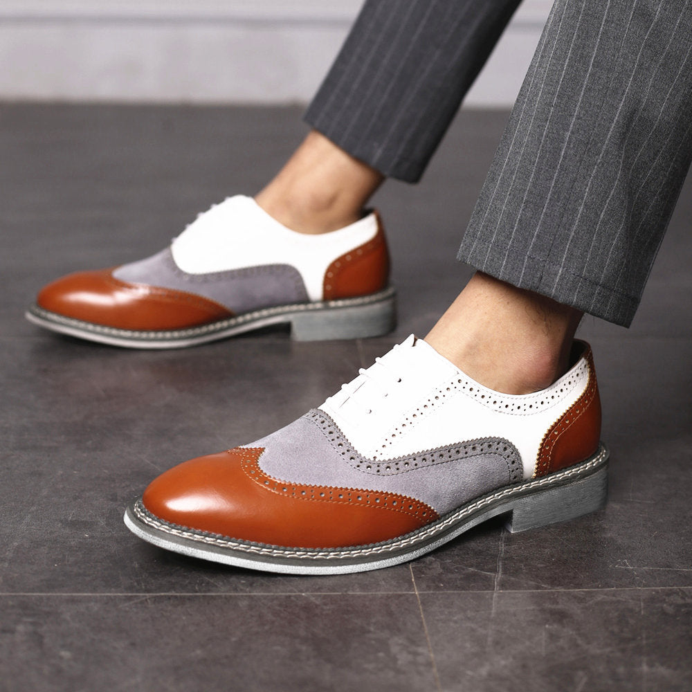 Men's Carved Brogue Shoes - Outfit Emporium