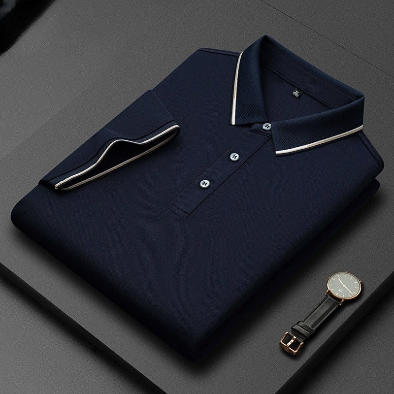 Light Business Silk Men's Short-sleeved T-shirt - Outfit Emporium