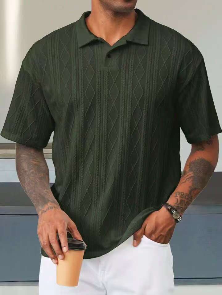 Breathable Short Sleeve Loose Texture Knitted