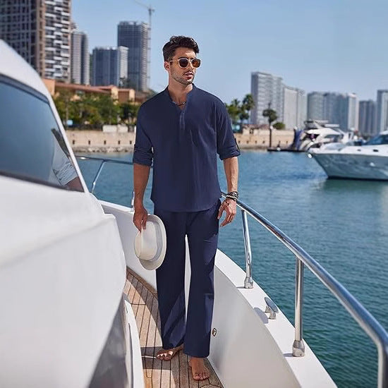 Men's Long Sleeve Trousers Suit