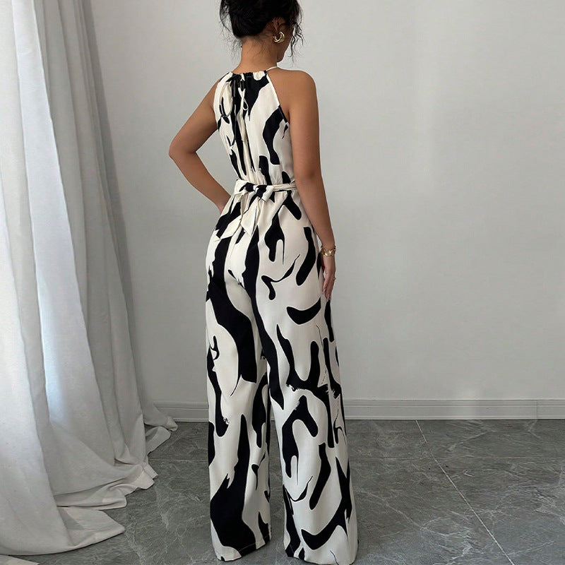 Women's Fashion Zebra Print Jumpsuit - Outfit Emporium