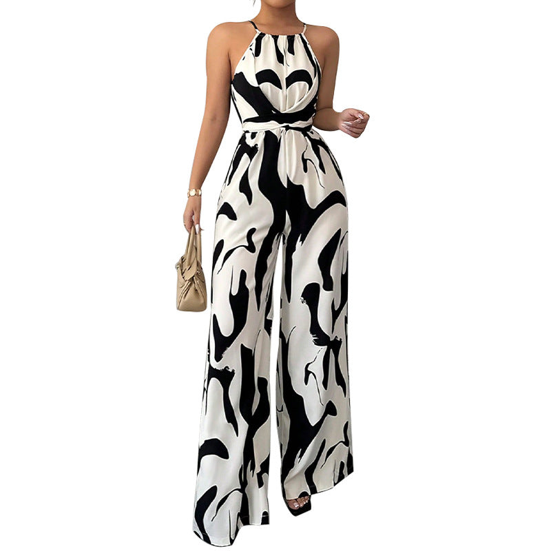 Women's Fashion Zebra Print Jumpsuit - Outfit Emporium