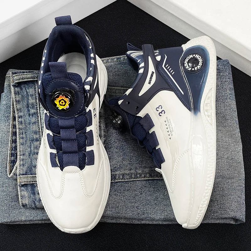Men's Non Slip Lace up Sneakers with Rotating Buckle - Outfit Emporium