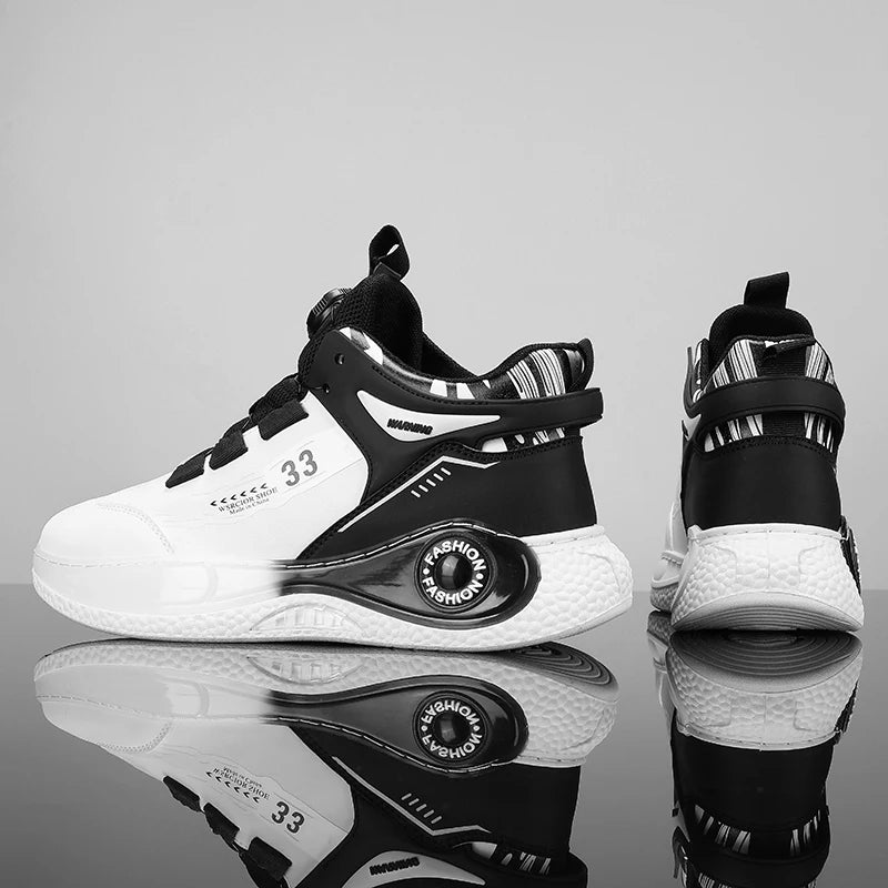 Men's Non Slip Lace up Sneakers with Rotating Buckle - Outfit Emporium