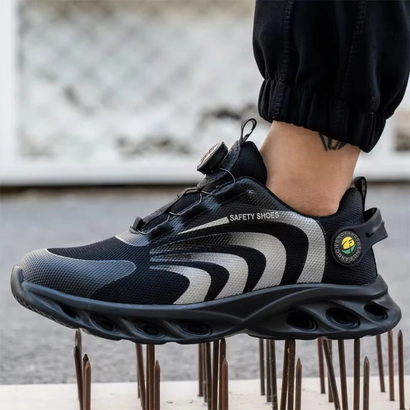 Protective Rotary Buckle Work Sneakers - Outfit Emporium