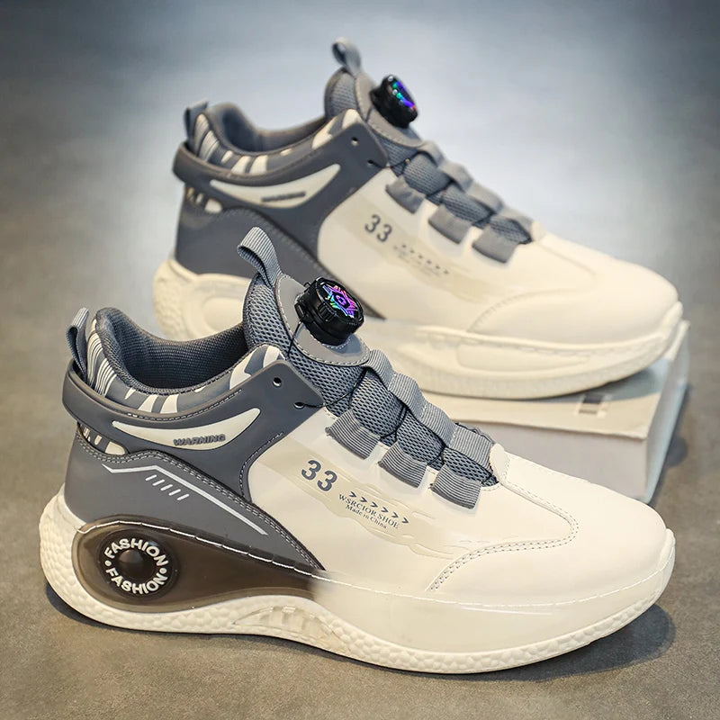 Men's Non Slip Lace up Sneakers with Rotating Buckle - Outfit Emporium