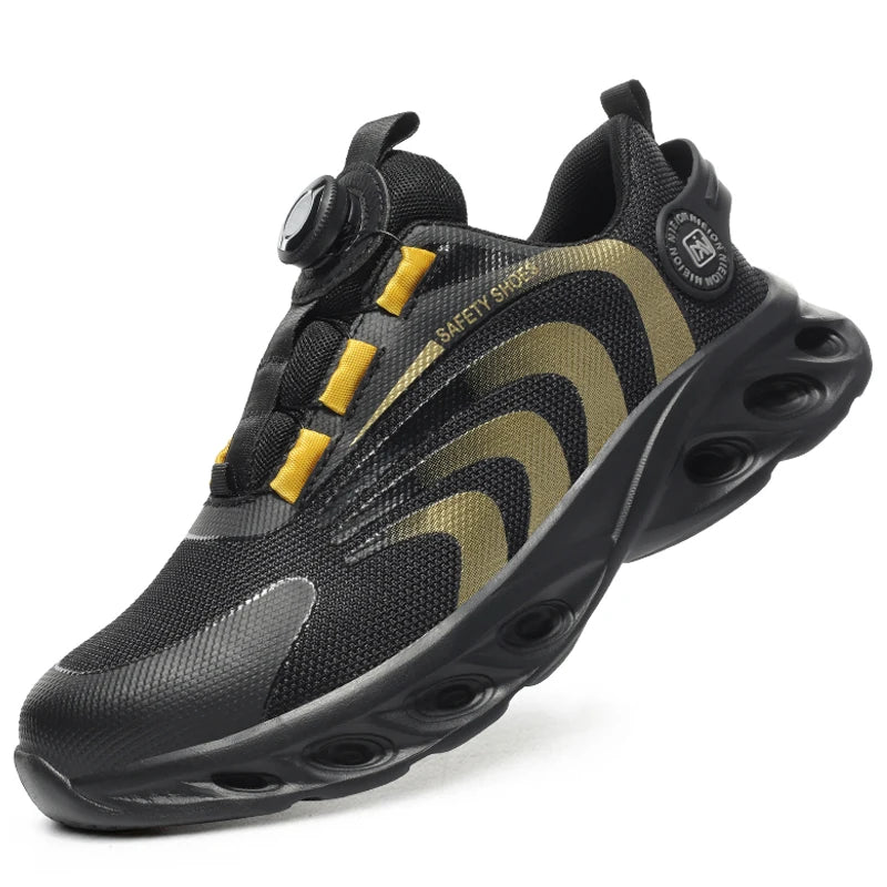 Protective Rotary Buckle Work Sneakers - Outfit Emporium