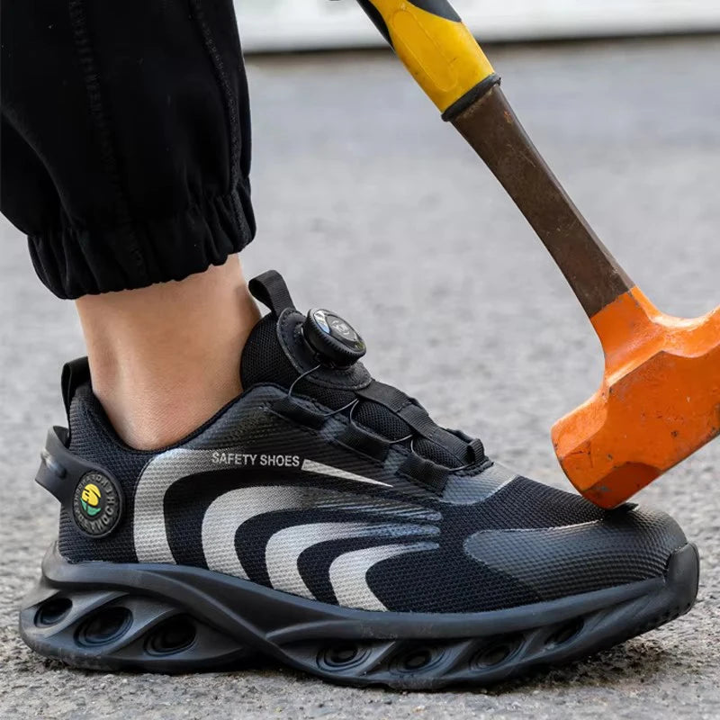 Protective Rotary Buckle Work Sneakers - Outfit Emporium