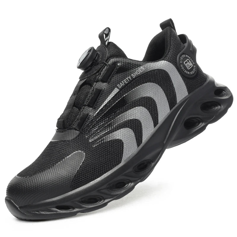 Protective Rotary Buckle Work Sneakers - Outfit Emporium
