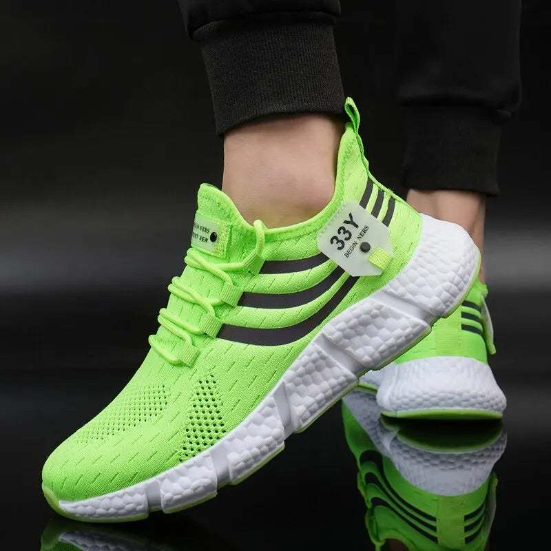 Men Casual Sport Shoes Breathable Lightweight Sneakers Outdoor Mesh Black Running Shoes Athletic Jogging Tenis Walking Shoes - Outfit Emporium