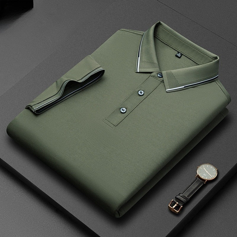Light Business Silk Men's Short-sleeved T-shirt - Outfit Emporium