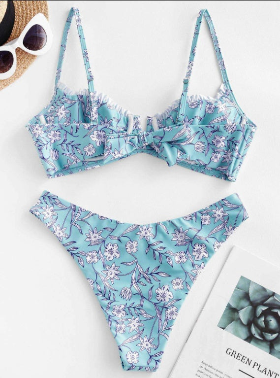 Bikini Sets V-Wired Two Piece Swimsuit Bathing Suit