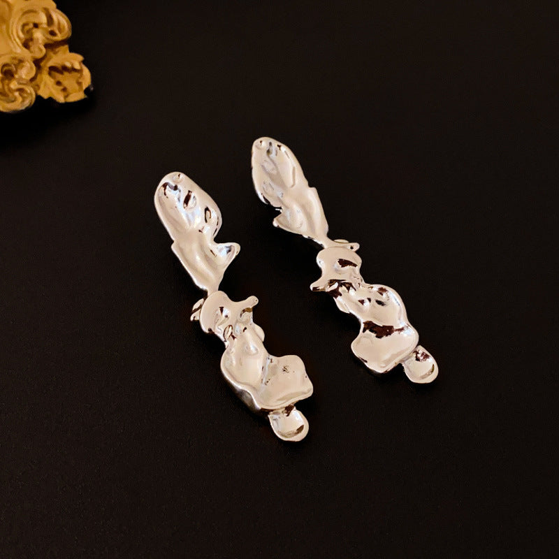 Women's High-grade Metal Lava Irregular Earrings Necklace