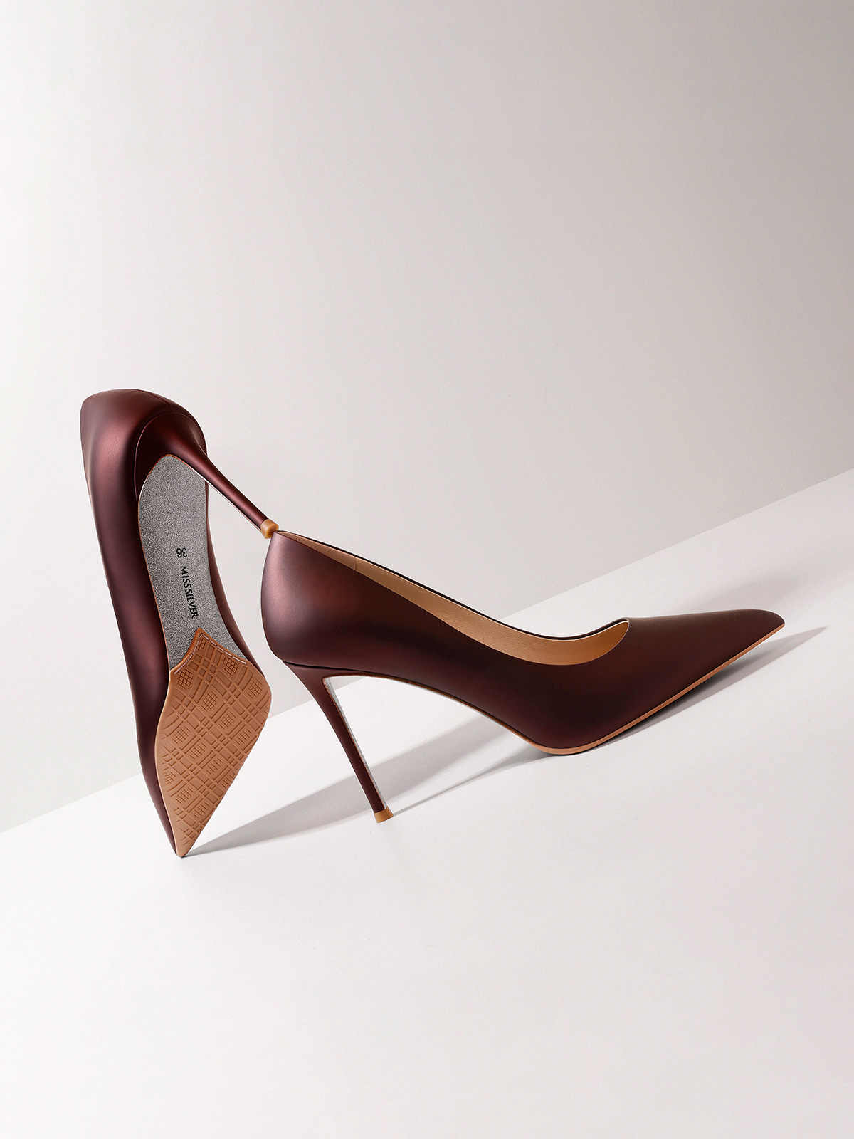 Women's Stiletto Heel Leather Pumps - Outfit Emporium
