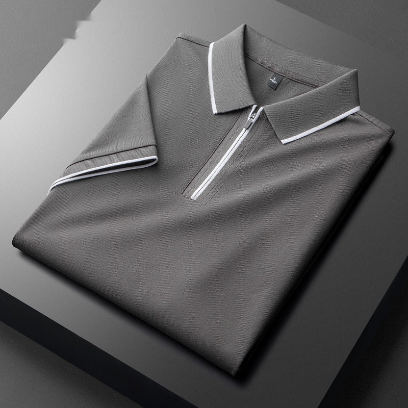 Men's Lapel Silk Business Casual Top