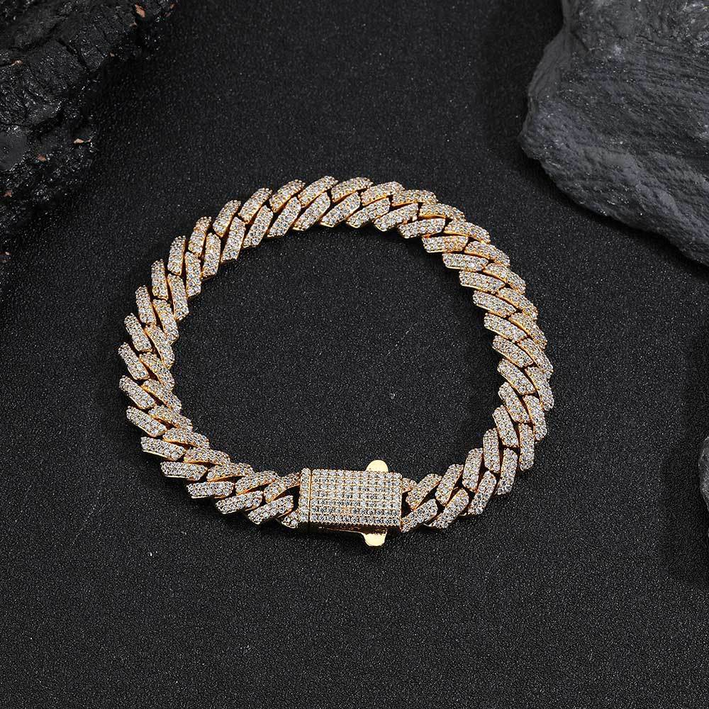 Zircon Rhombus Cuban Bracelet