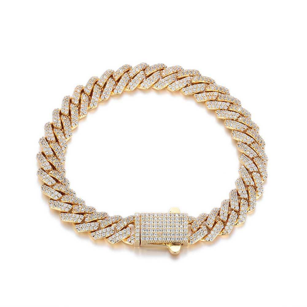 Zircon Rhombus Cuban Bracelet