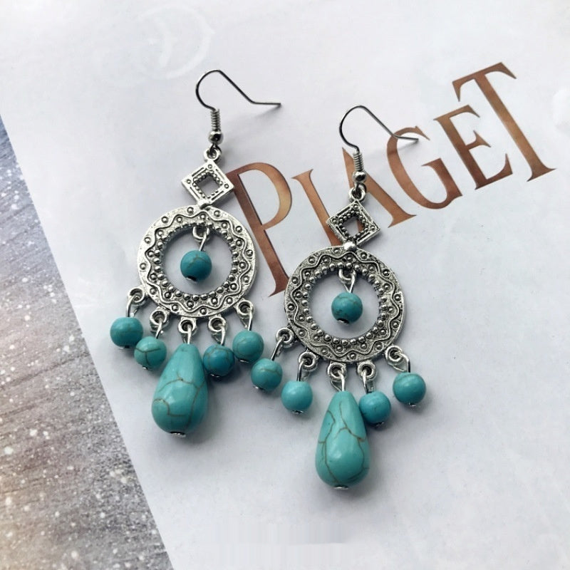 Elegance Retro Turquoise Earrings
