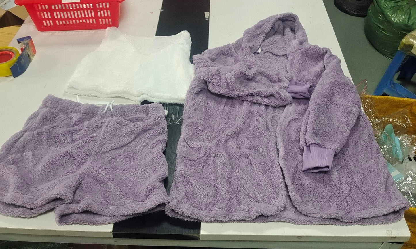 3pcs Long Sleeve Crop Tank Top And Drawstring Shorts Pajamas - Outfit Emporium