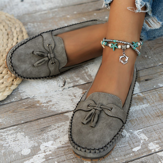 Women's Bow Simple Flat Shoes - Outfit Emporium