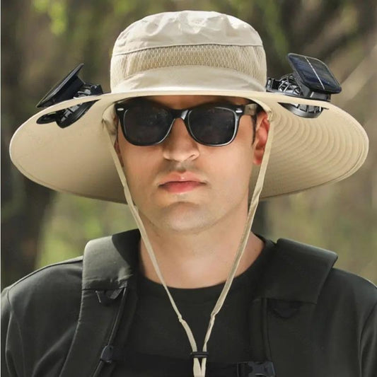 Dual Power Fan Outdoor Fan Solar Outdoor Fishing Cap