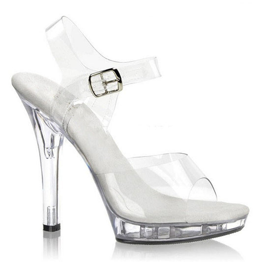 Crystal Sandals Waterproof Platform High Heels - Outfit Emporium