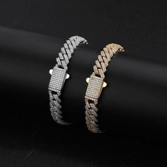 Zircon Rhombus Cuban Bracelet
