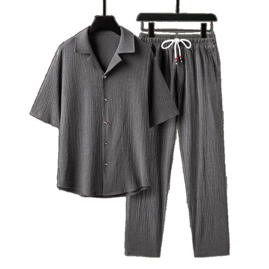 Casual Men's Sports High-end Half Sleeve  Two-piece Set